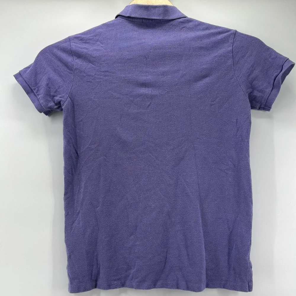 Polo Ralph Lauren Polo Shirt Mens Large Purple Slim Fit Cotton Pique Pony Logo